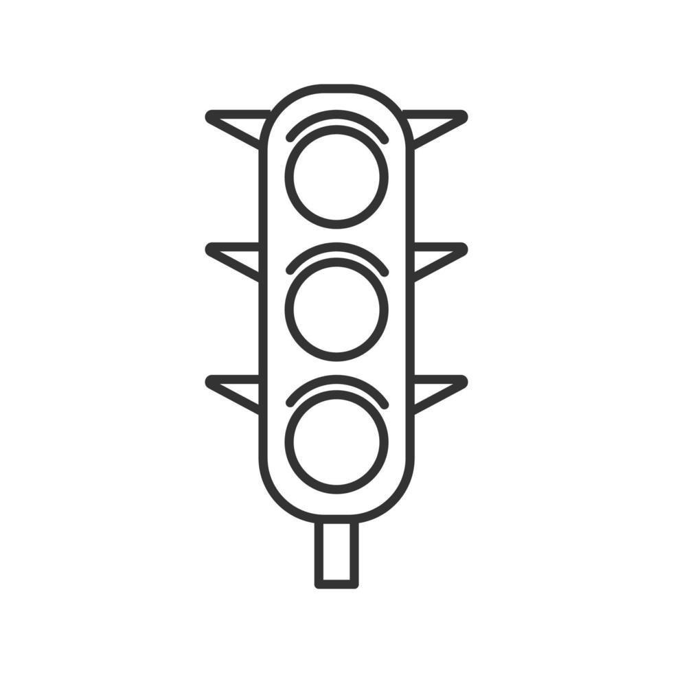 Traffic lights linear icon. Thin line illustration. Traffic semaphore. Stop lights. Contour symbol. Vector isolated outline drawing