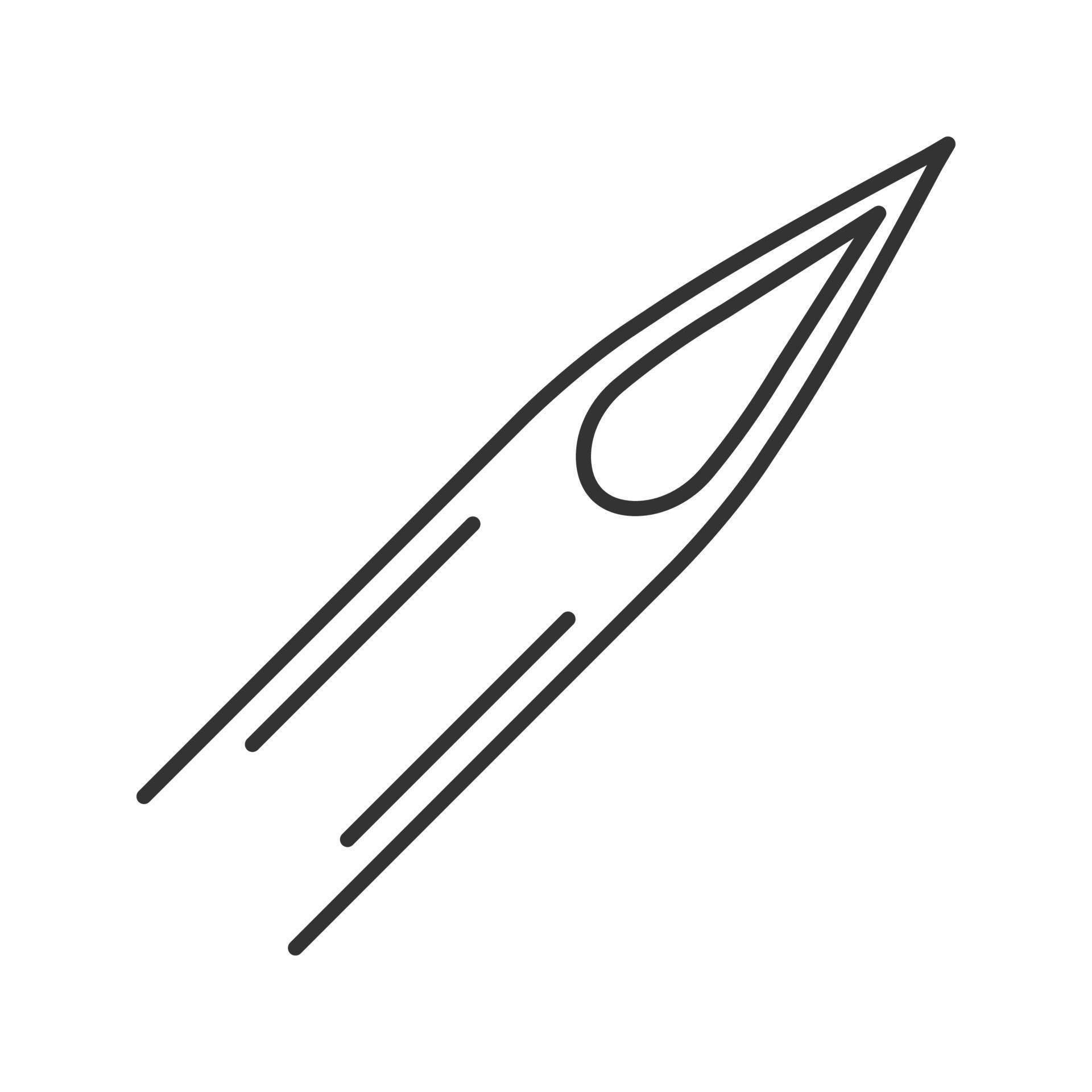 Tattoo needle tip linear icon. Thin line illustration. Contour symbol