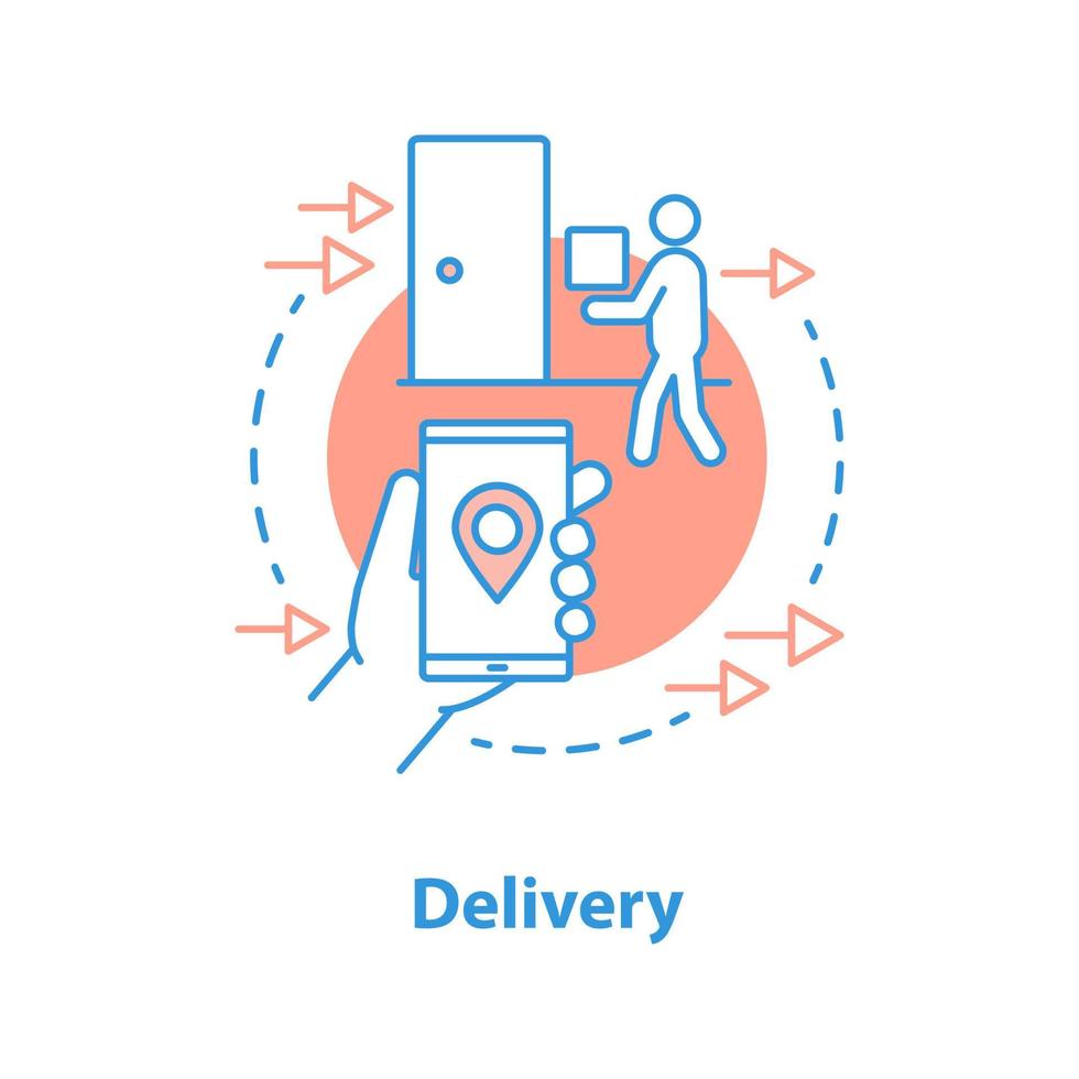 Delivery waiting time concept icon. Shipping service idea thin line