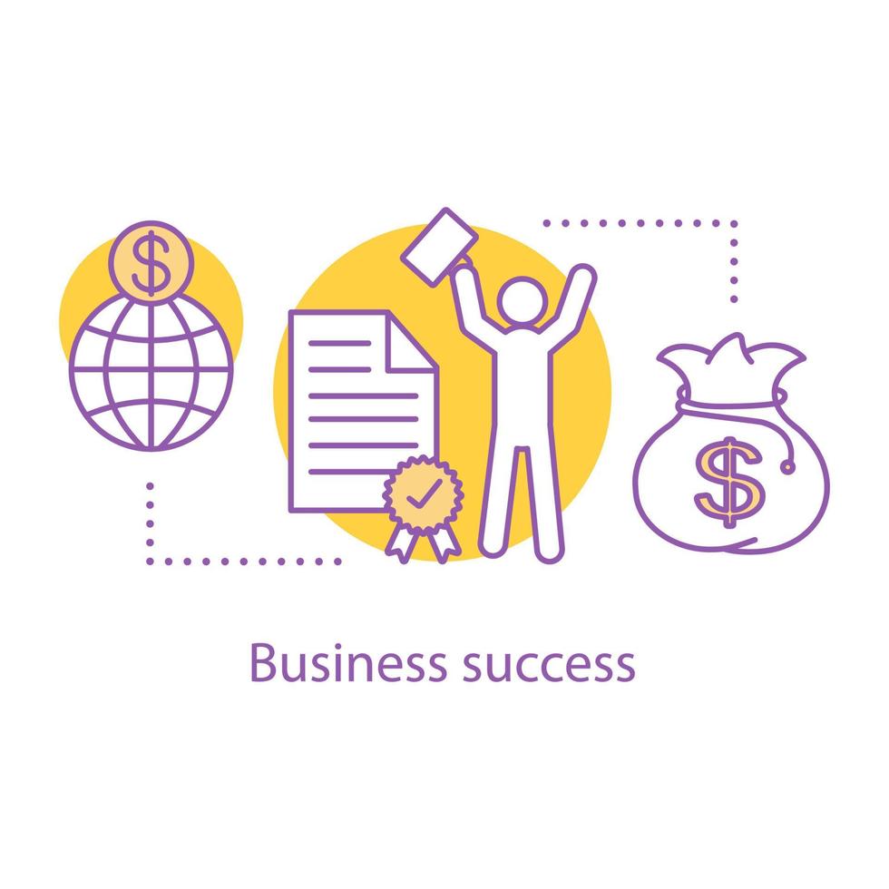 Business success concept icon. Win idea thin line illustration. Goal achieving. Vector isolated outline drawing