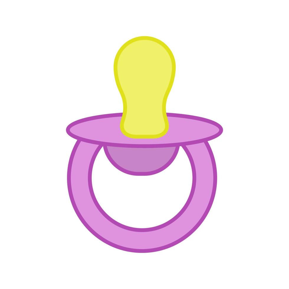 Pacifier color icon. Dummy. Baby soother. Isolated vector illustratio