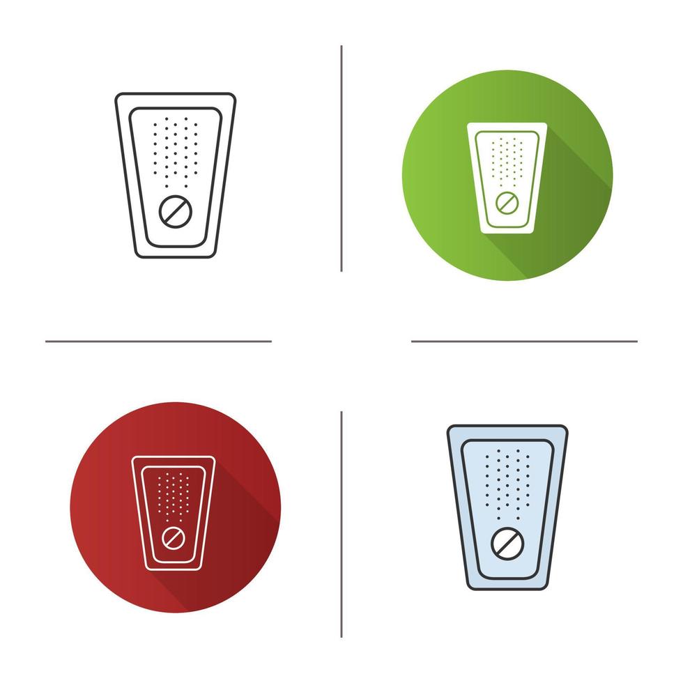 píldora soluble en icono de vaso de agua. pastilla efervescente. Diseño plano, estilos lineales y de color. ilustraciones de vectores aislados