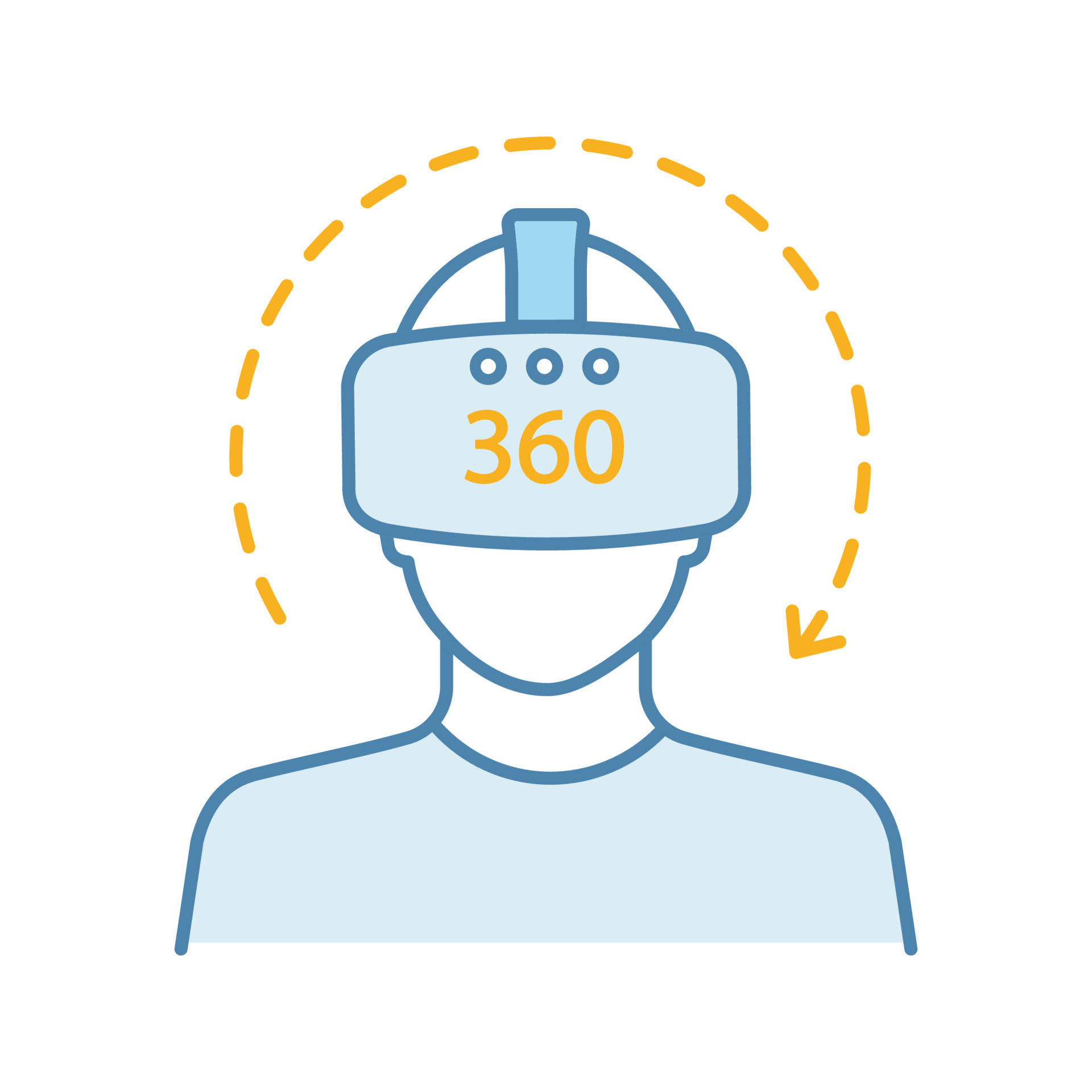 Virtual reality video color icon. 360 degree video. VR player with VR