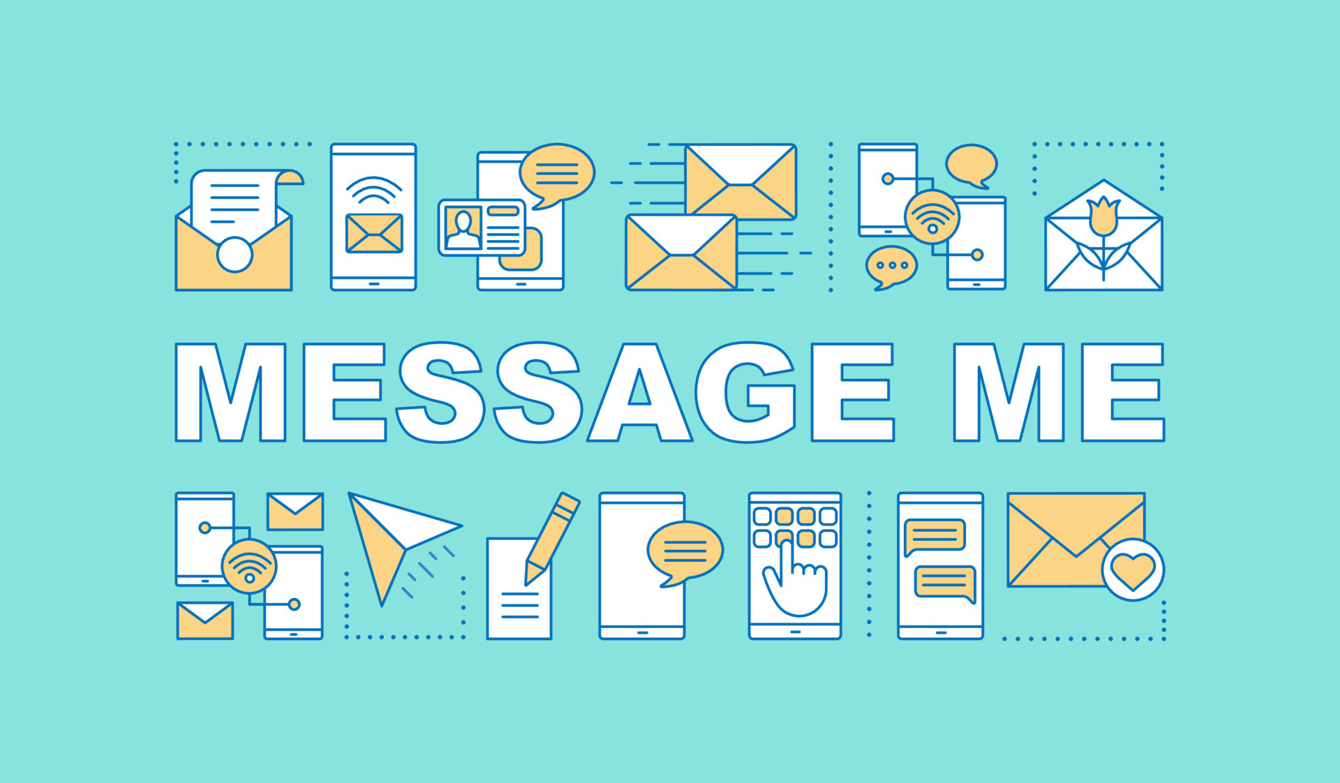 Message me word concepts banner. Online chat. Internet texting ...