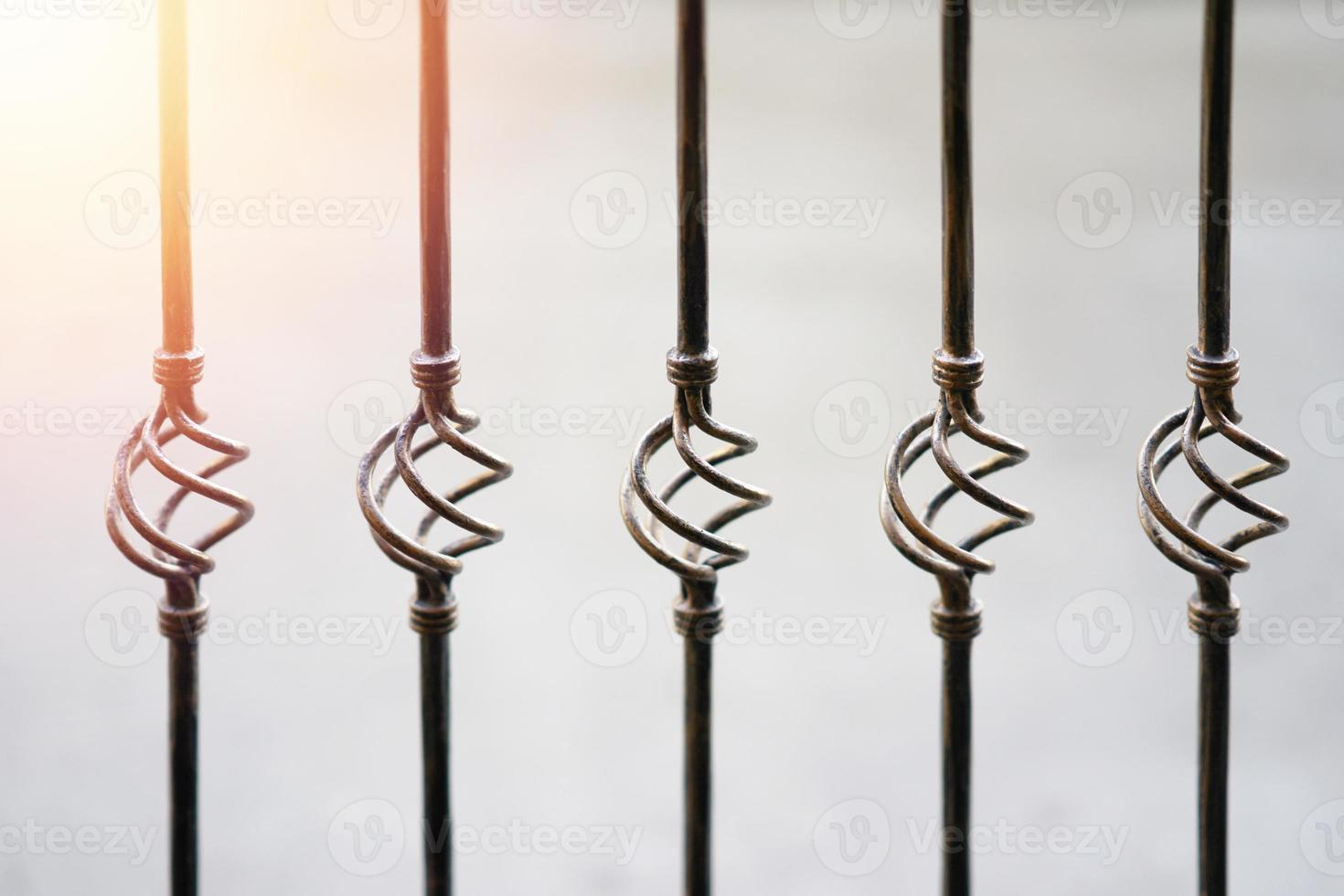 Steel window grating on house wall for security and beautiful concept photo