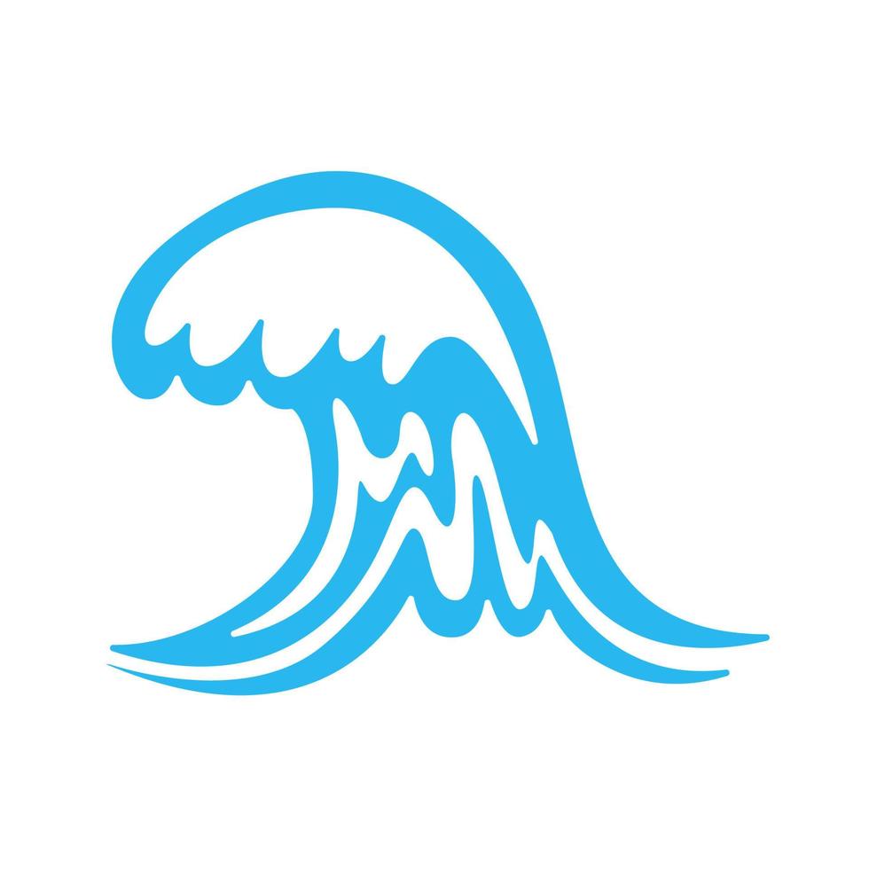 icono de línea de onda de agua azul en el mar vector