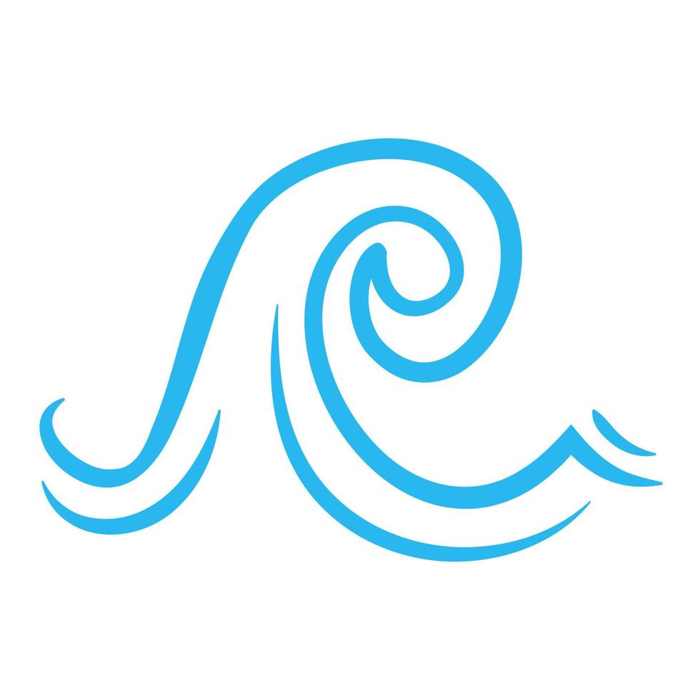 blue water wave line icon in the sea vector