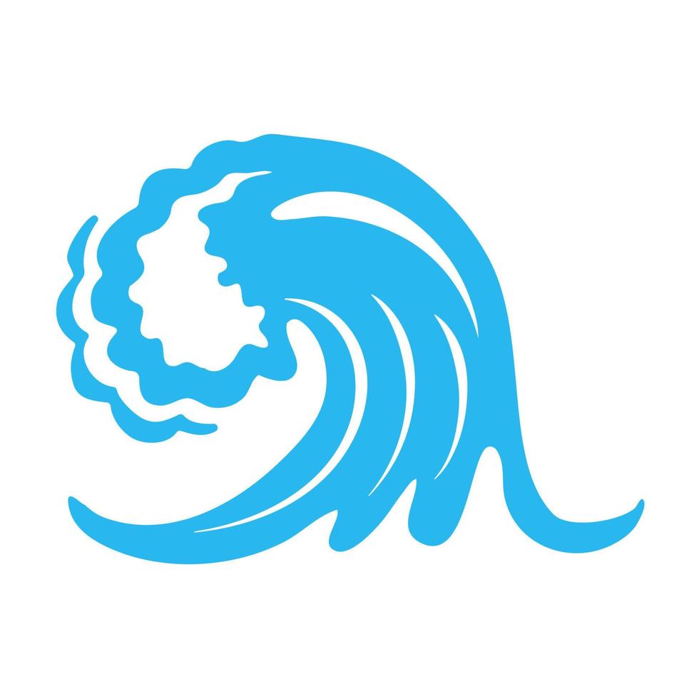 icono de línea de onda de agua azul en el mar vector
