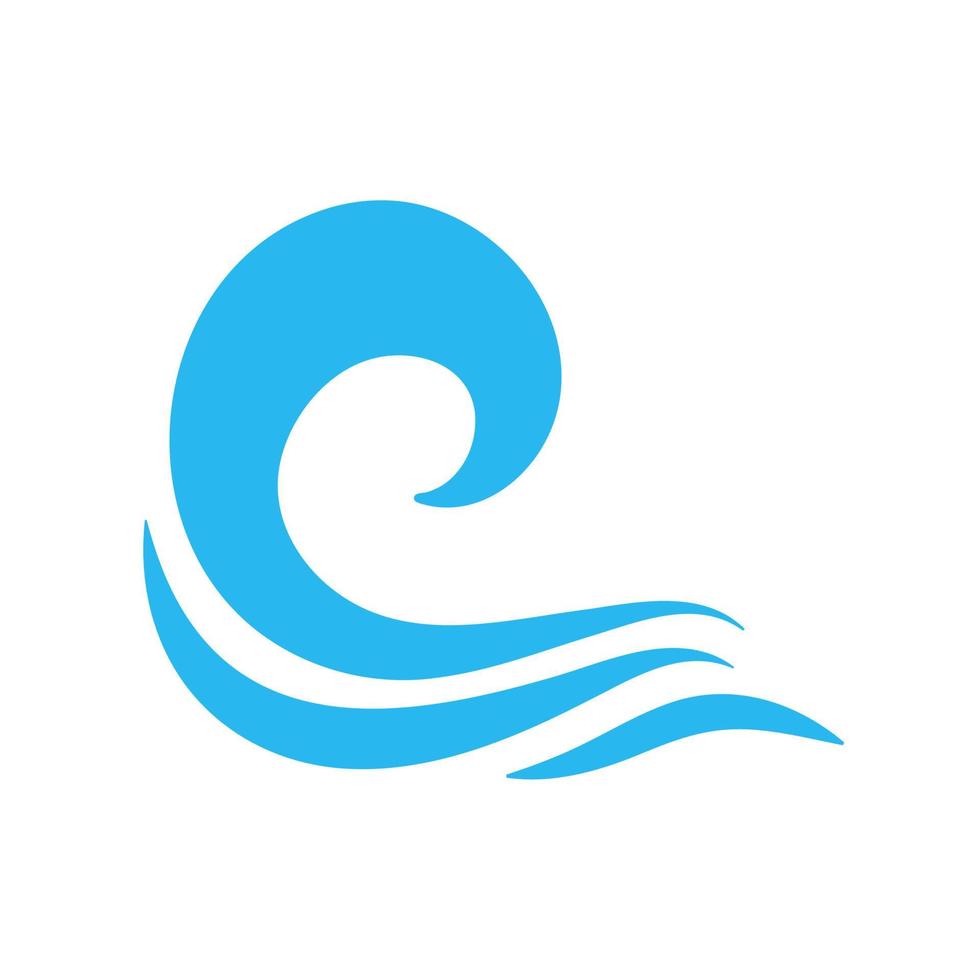 icono de línea de onda de agua azul en el mar vector