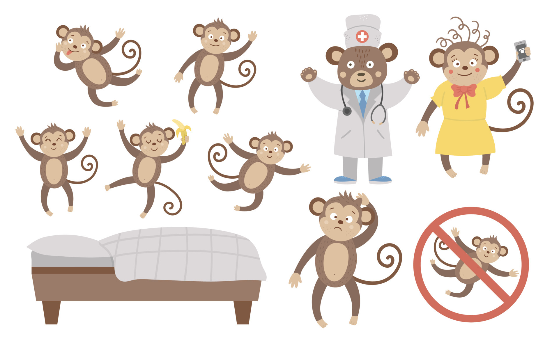 Five Little Monkeys Jumping On The Bed Doctor