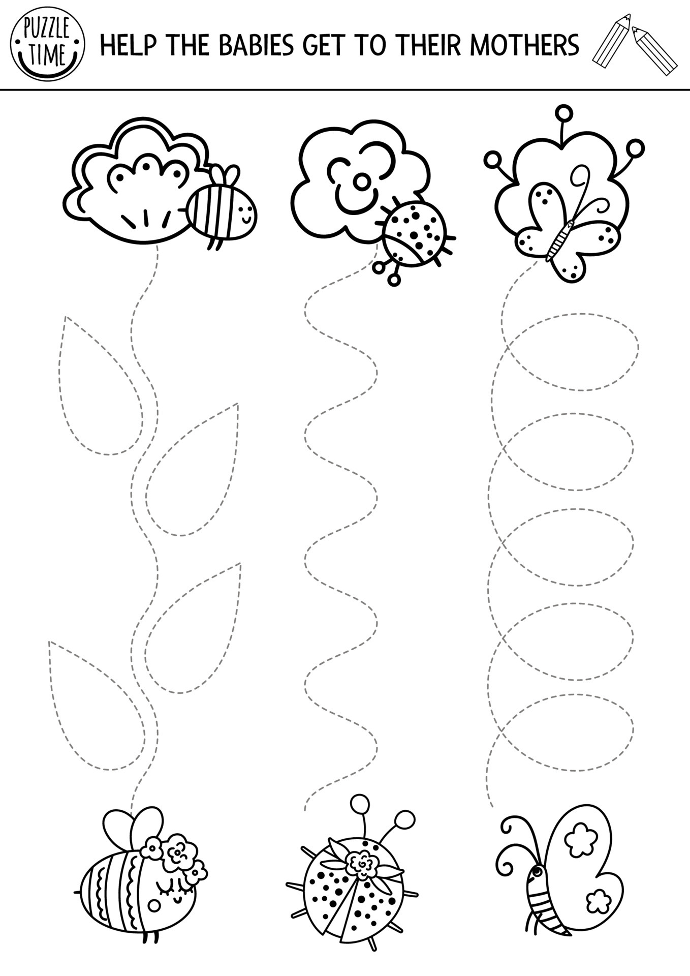 Vector mothers day handwriting practice worksheet spring printable