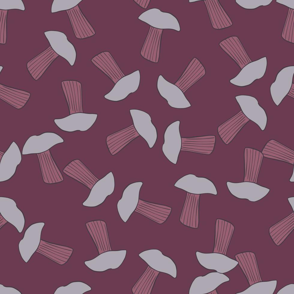 Seamless pattern with mushrooms. Background of forest autumn vegetable in doodle style. vector