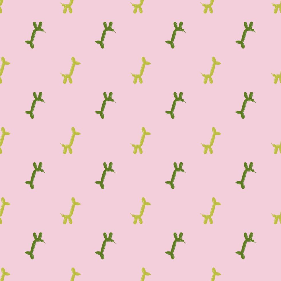 Seamless pattern balloon dogs. Background of circus bubble animal in doodle style. vector