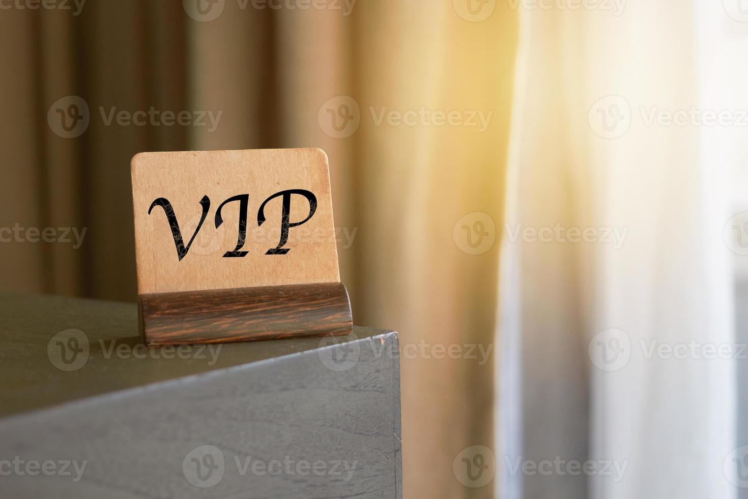 vip sign on table photo