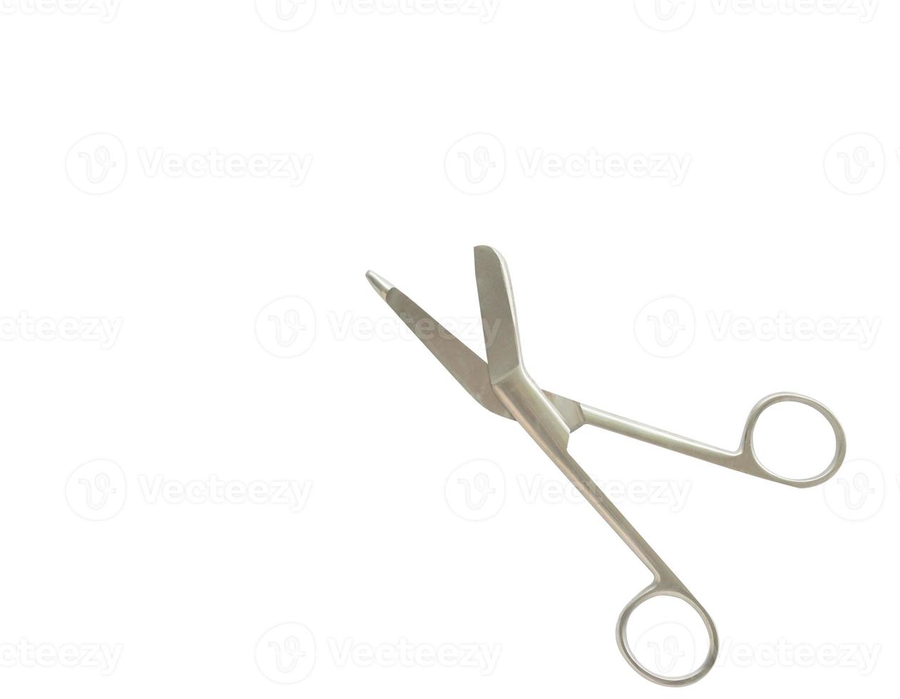 Gauze cutter or scissors in isolated white background,oprend photo
