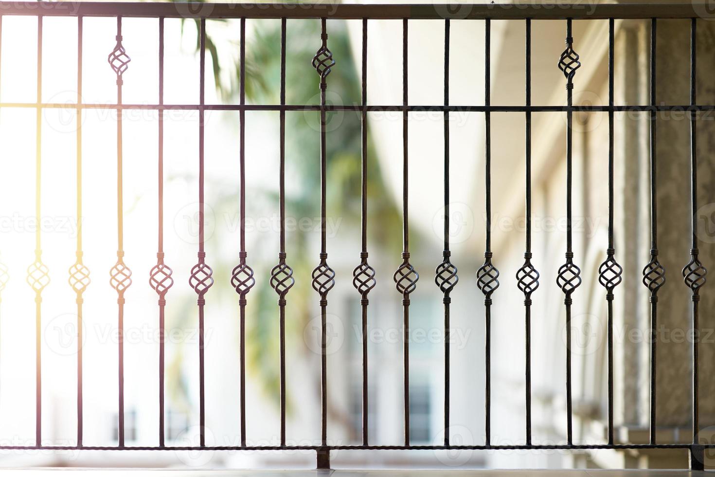 Steel window grating on house veranda for security and beautiful concept photo