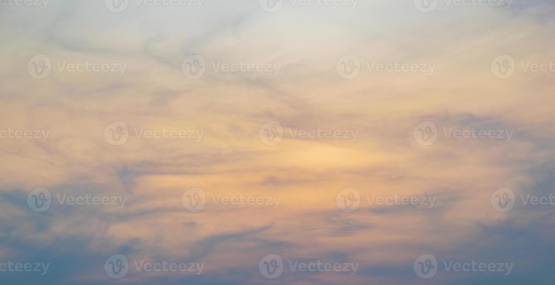 Colorful sky background with the orange and purple clouds, sunset at twilight. Nature abstract concept. photo