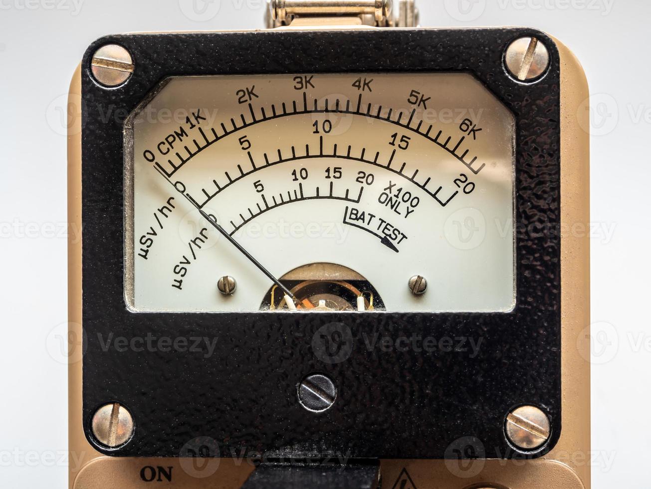 Count per minute scale and microSIevert per hour scale on Dial display of Radiation survey meter photo