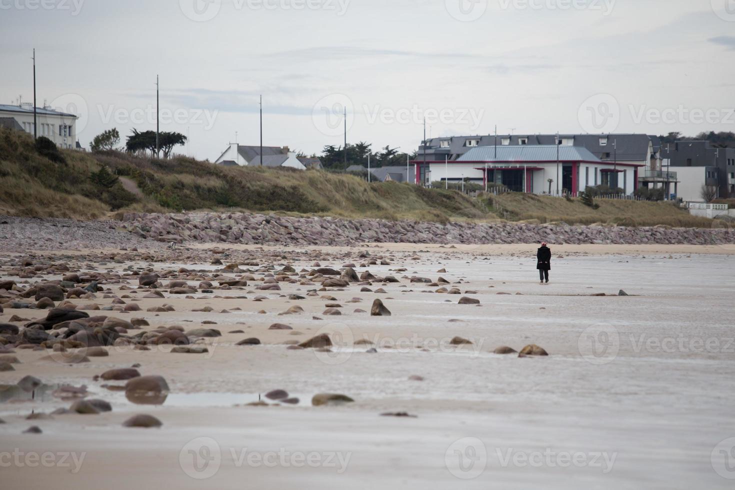 Deserted beach in Plurien France photo