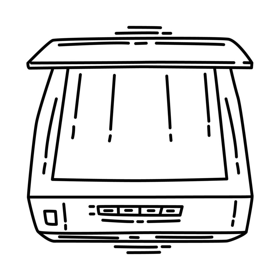 Scanner Machine Icon. Doodle Hand Drawn or Outline Icon Style. vector