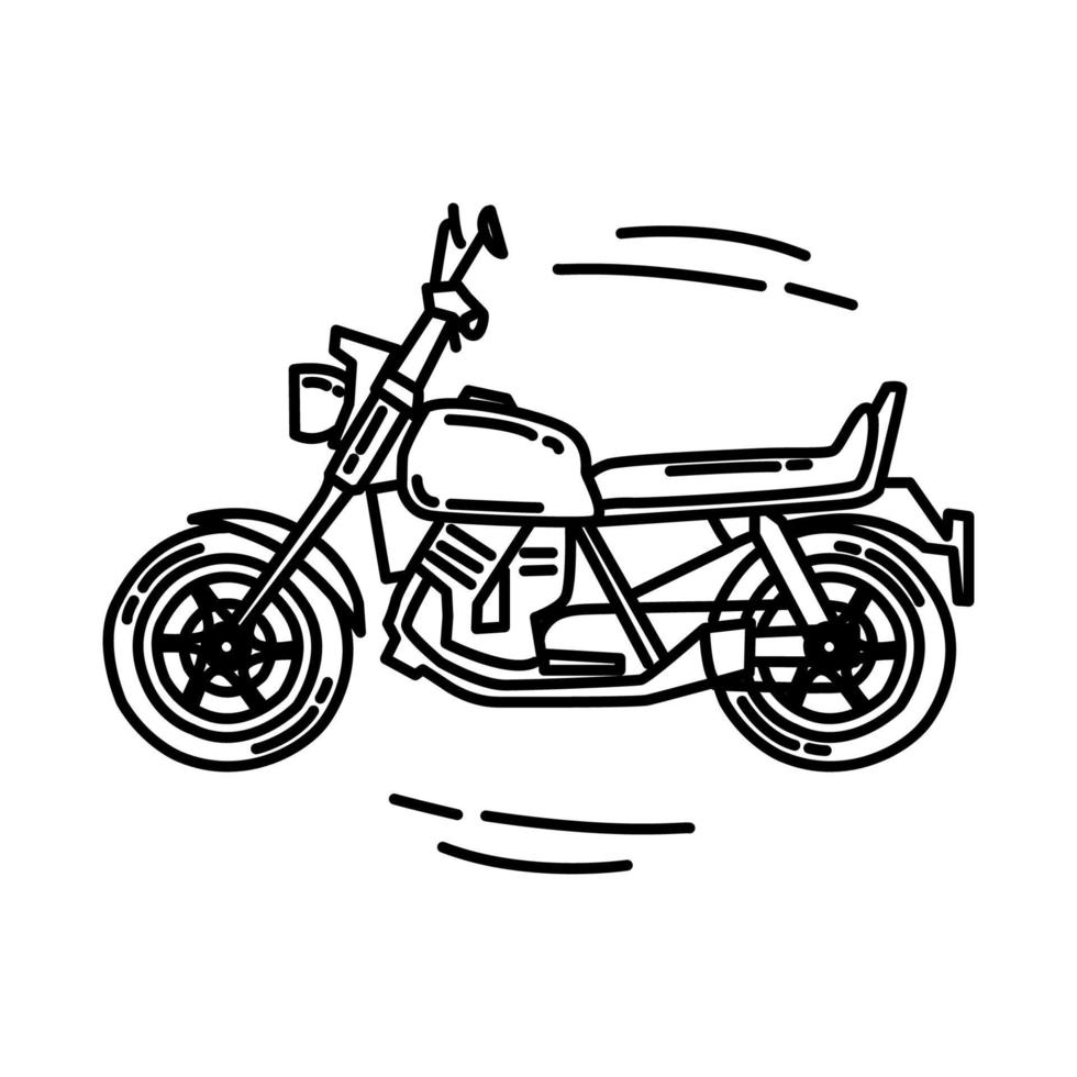 Motorcycle Icon. Doodle Hand Drawn or Outline Icon Style. vector