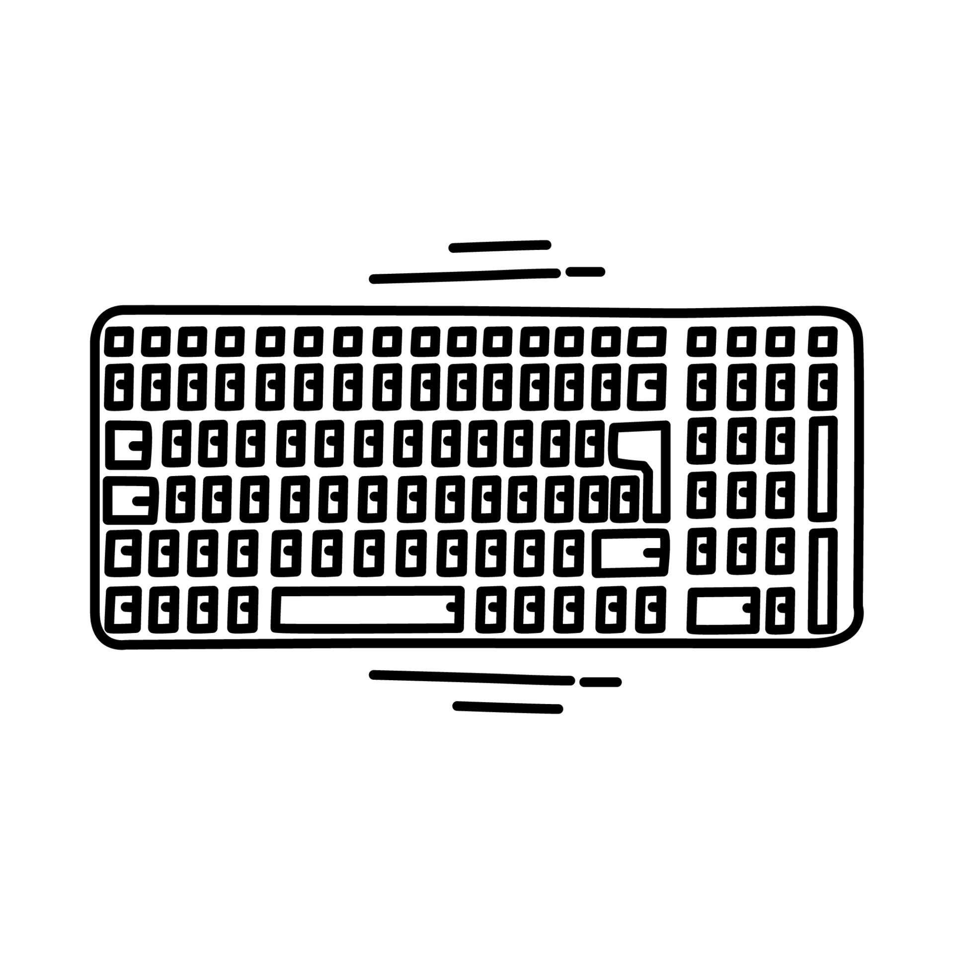 Keyboard Wireless Icon. Doodle Hand Drawn or Outline Icon Style