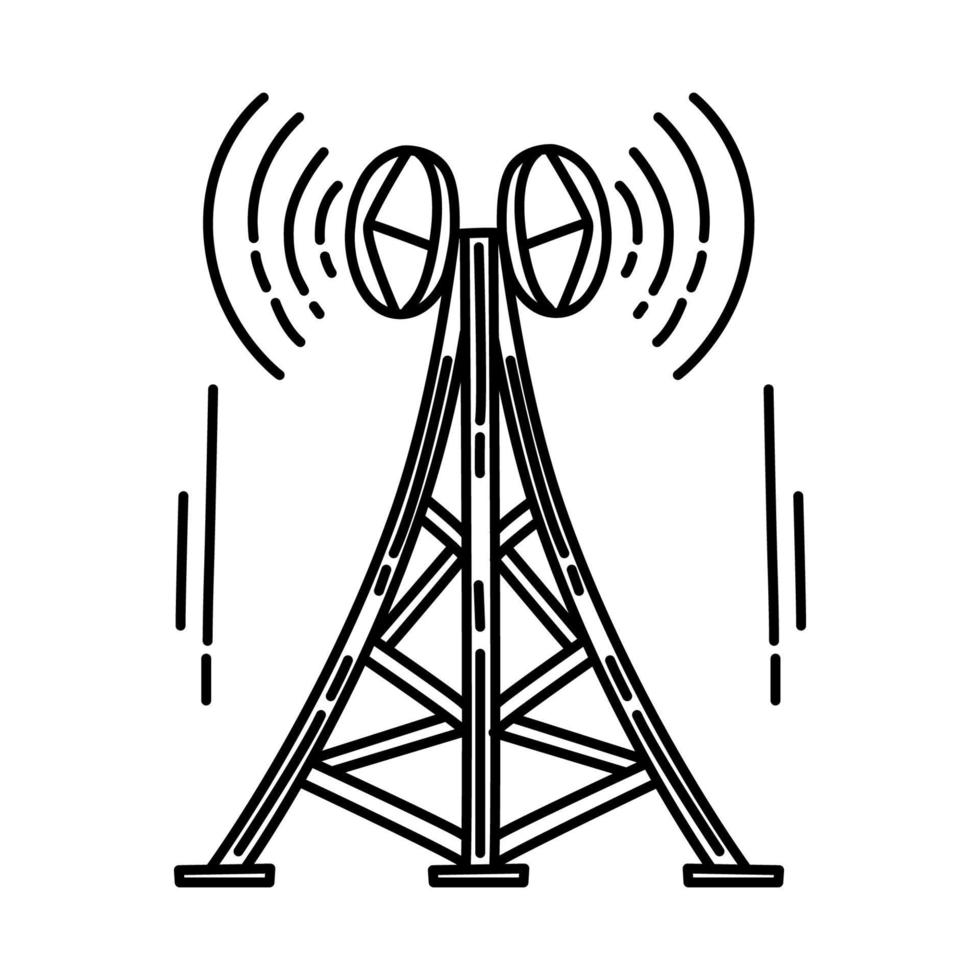 Internet Service Provider Icon. Doodle Hand Drawn or Outline Icon Style. vector