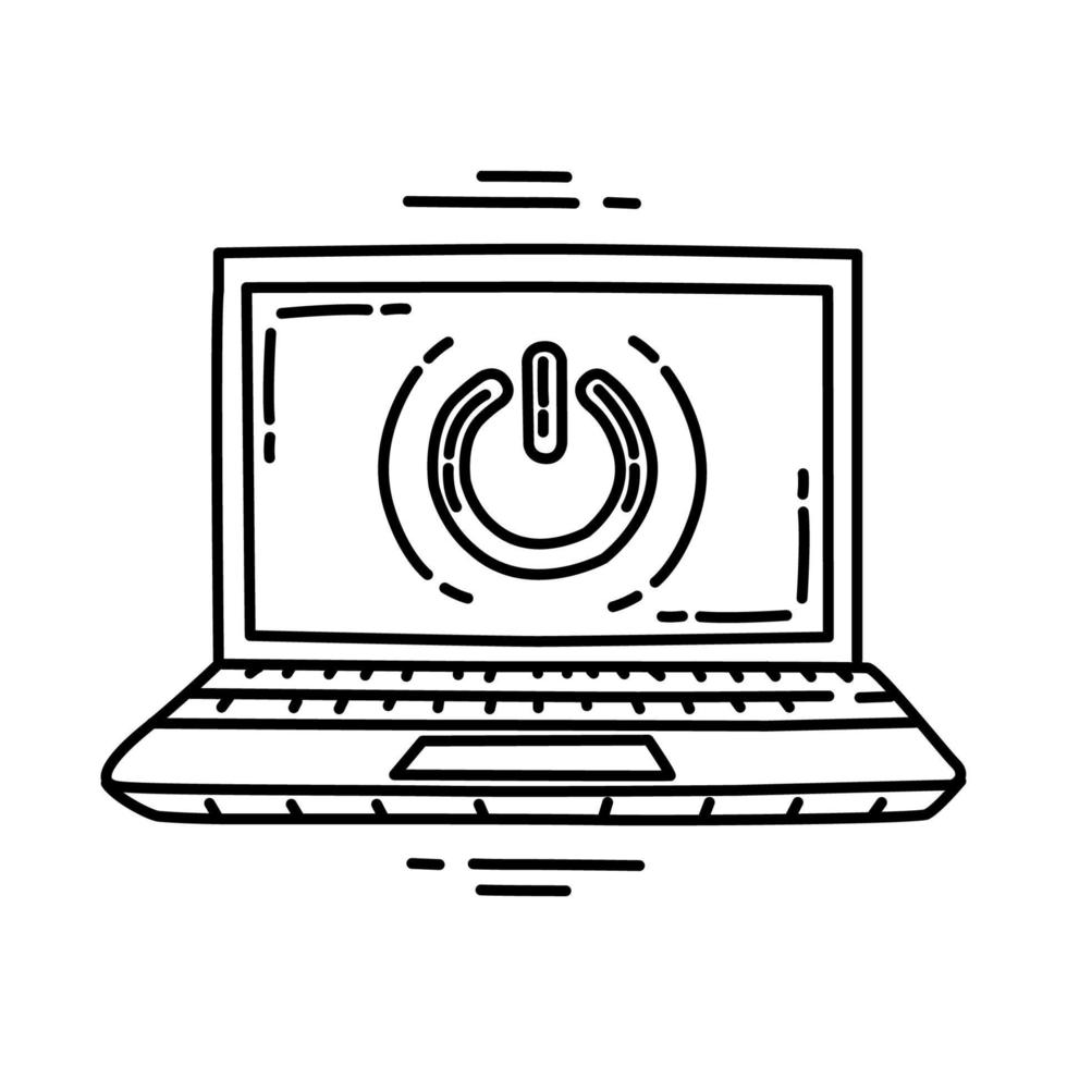 Power Shut down Icon. Doodle Hand Drawn or Outline Icon Style. vector