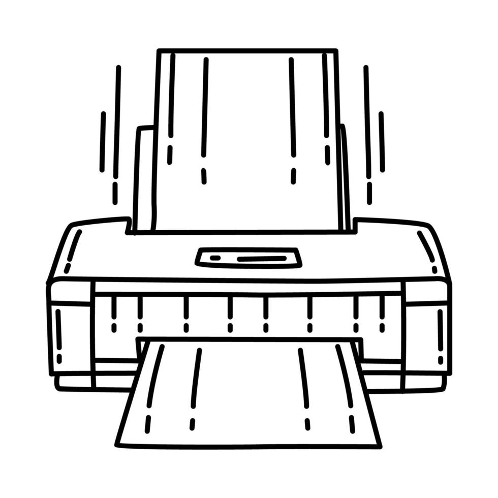 Printer Portable Icon. Doodle Hand Drawn or Outline Icon Style. vector