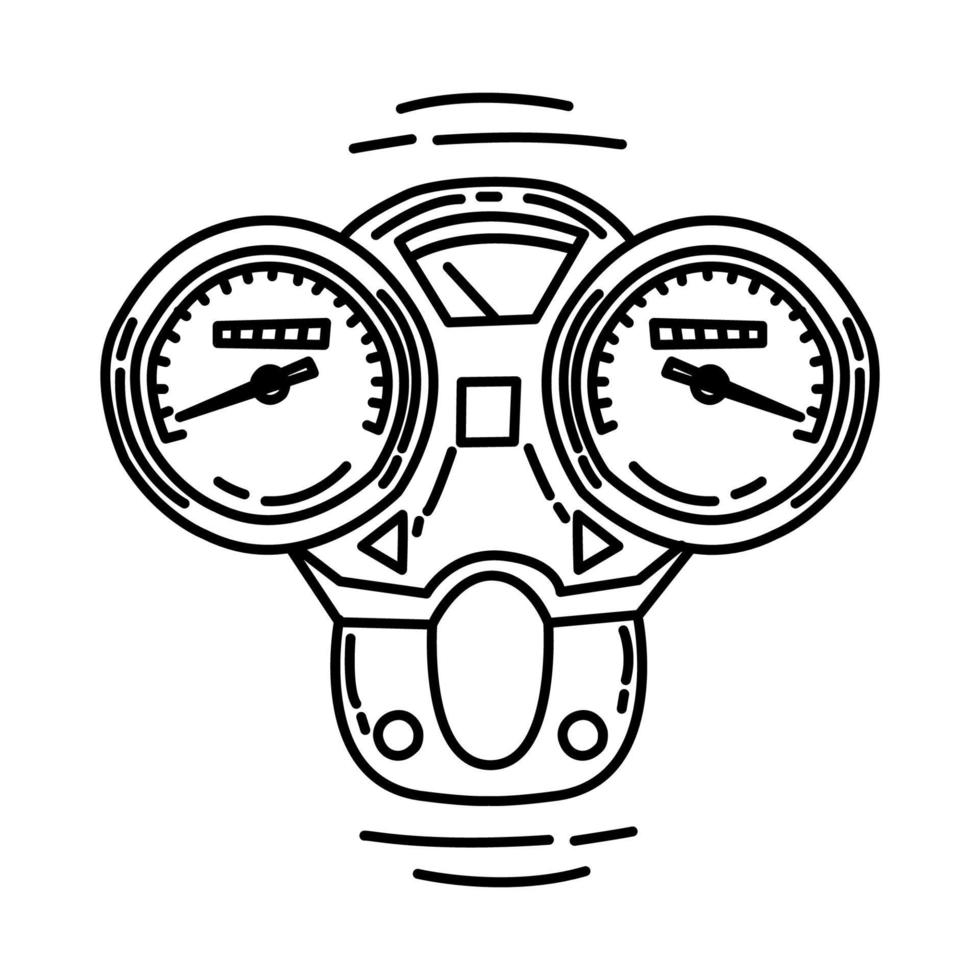 Speedometer Icon. Doodle Hand Drawn or Outline Icon Style. vector