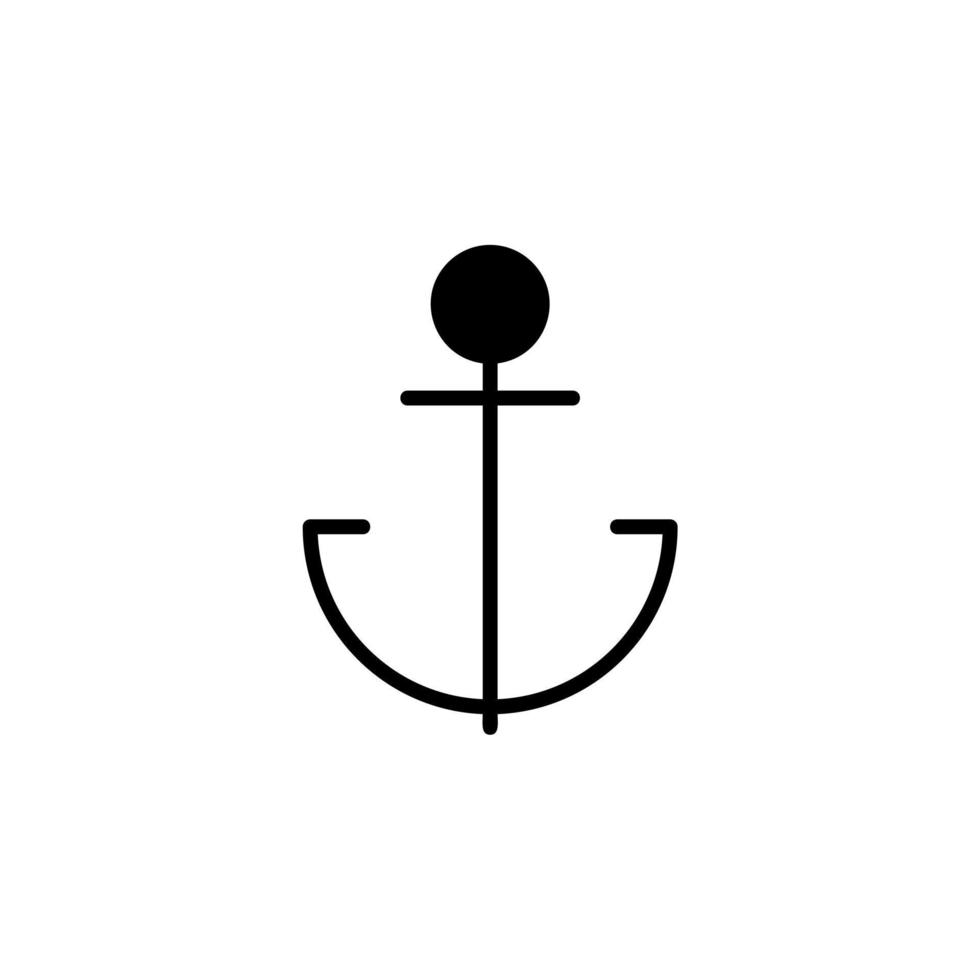 Anchor, Port Solid Line Icon Vector Illustration Logo Template. Suitable For Many Purposes.