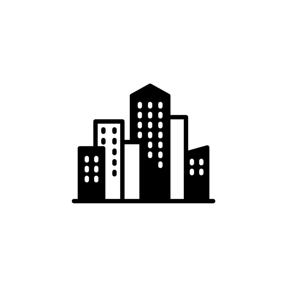 ciudad, pueblo, línea sólida urbana icono vector ilustración logotipo plantilla. adecuado para muchos propósitos.