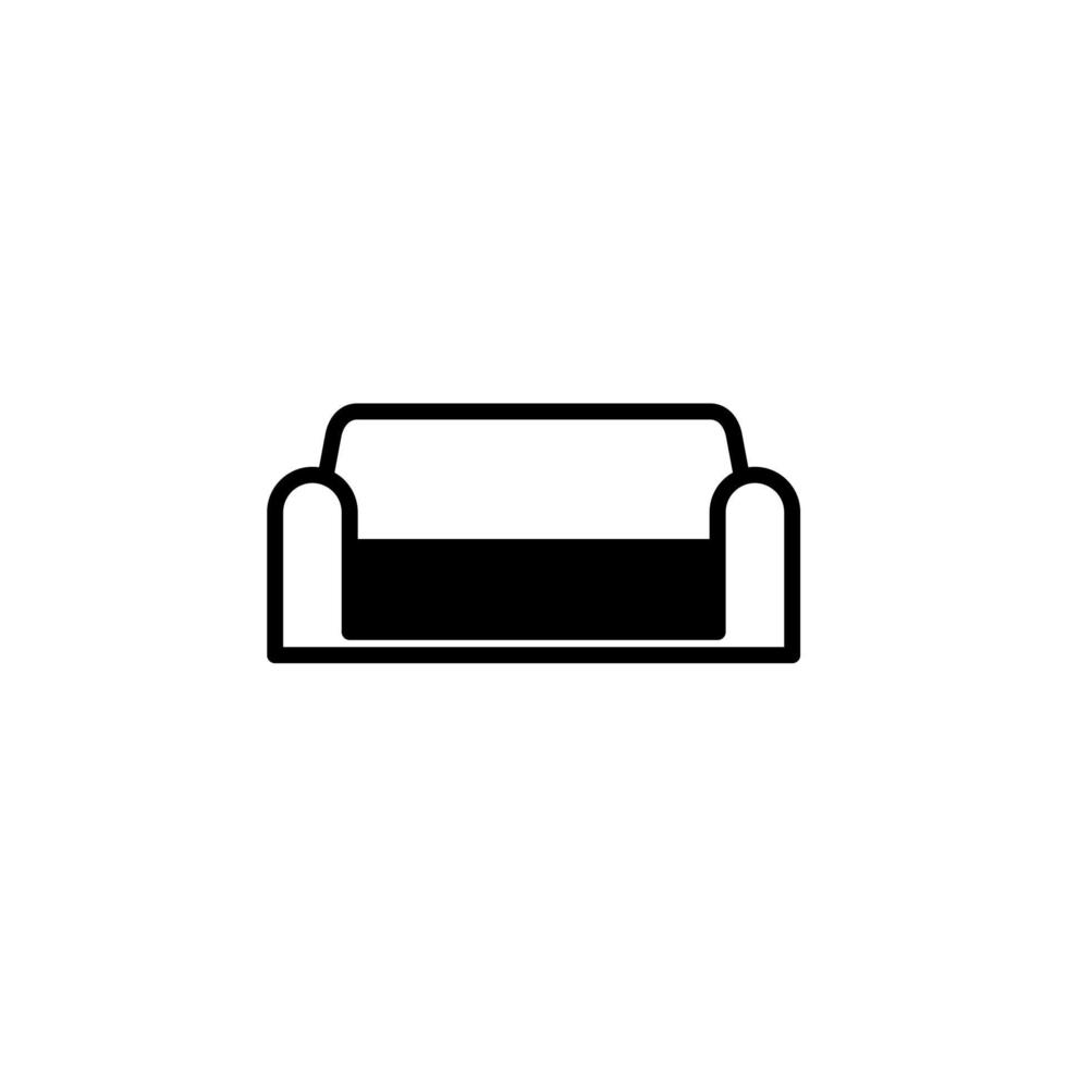 Sofa Solid Line Icon Vector Illustration Logo Template. Suitable For Many Purposes.