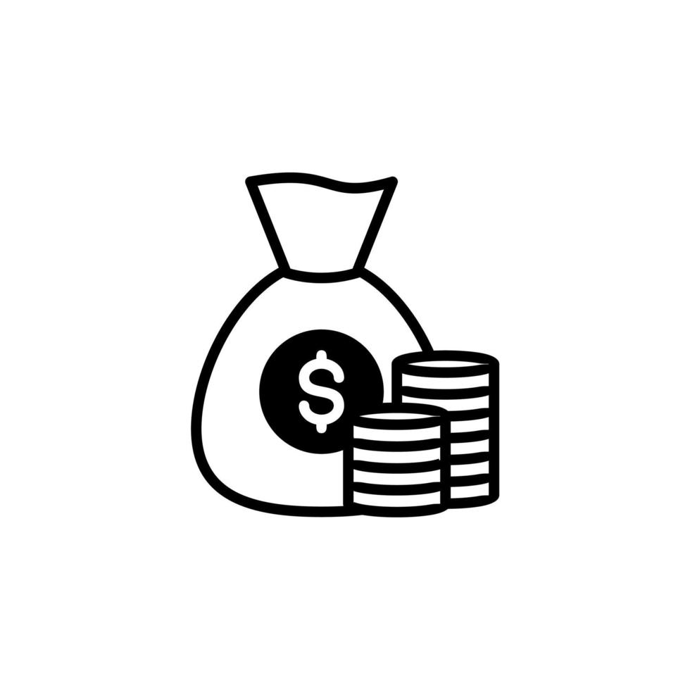 Money, Cash, Wealth, Payment Solid Line Icon Vector Illustration Logo Template. Suitable For Many Purposes.