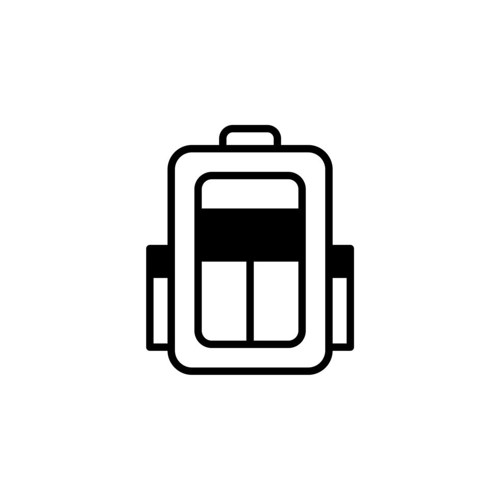 Backpack, School, Rucksack, Knapsack Solid Line Icon Vector Illustration Logo Template. Suitable For Many Purposes.