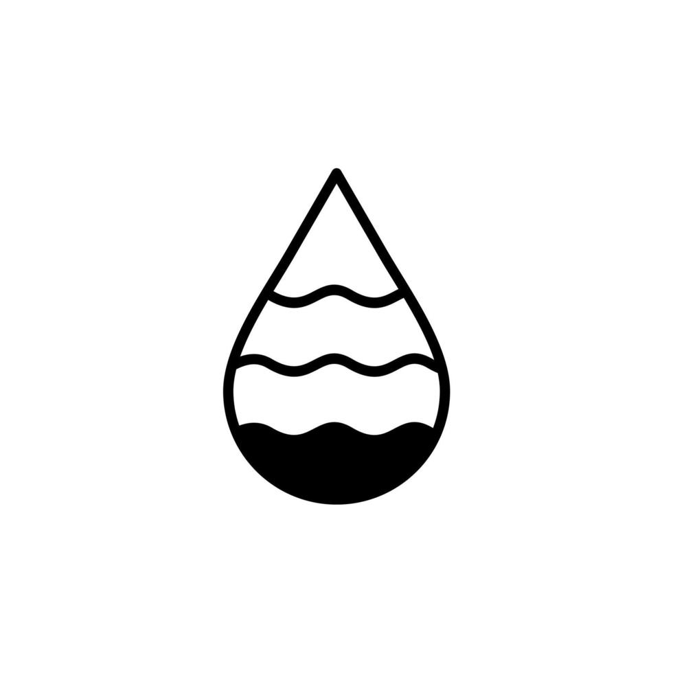 Waterdrop, Water, Droplet, Liquid Solid Line Icon Vector Illustration Logo Template. Suitable For Many Purposes.