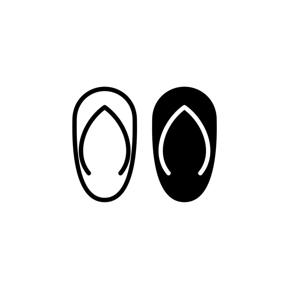 sandalia, calzado, zapatilla, flip-flop línea sólida icono vector ilustración logotipo plantilla. adecuado para muchos propósitos.