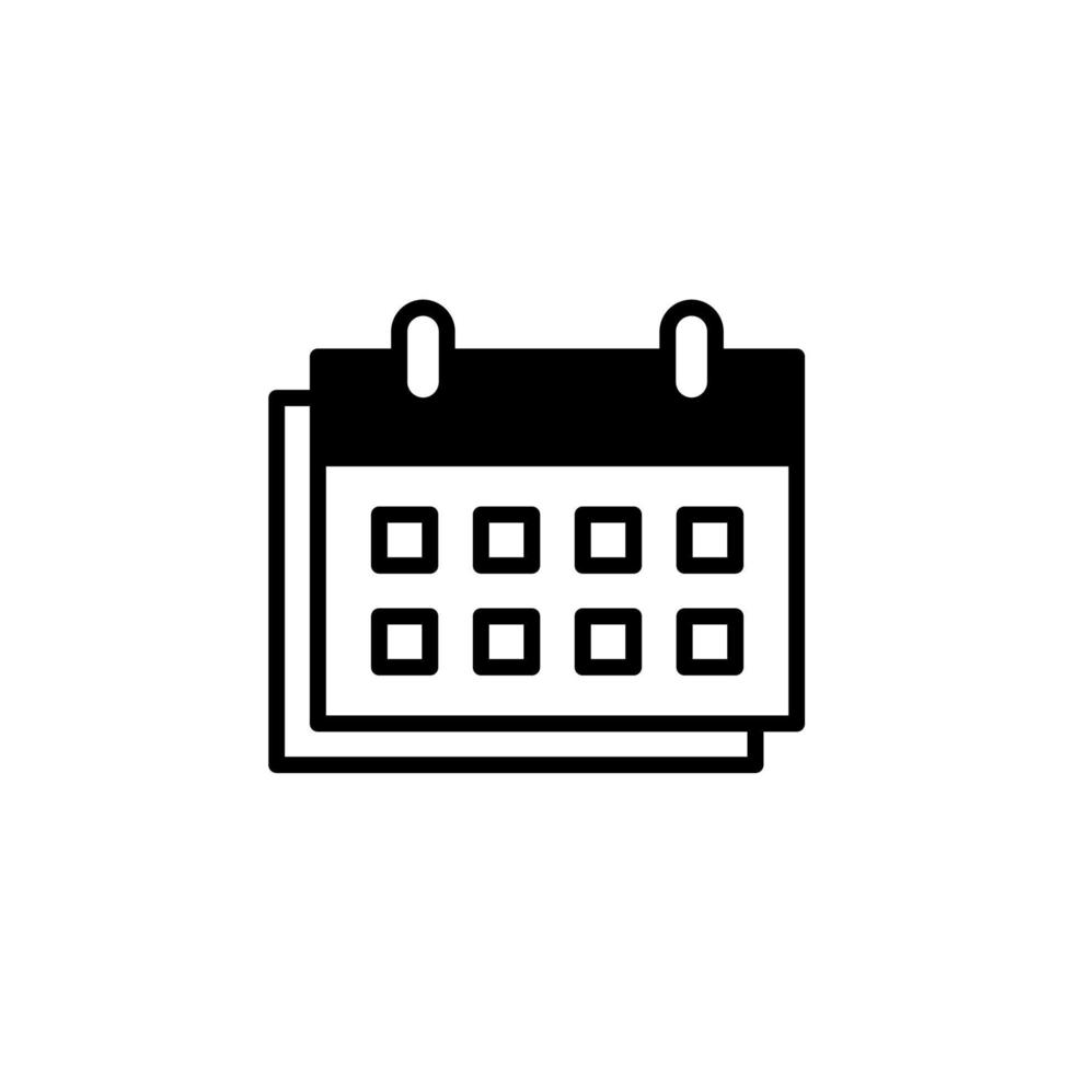 Calendar, Schedule, Date Solid Line Icon Vector Illustration Logo Template. Suitable For Many Purposes.