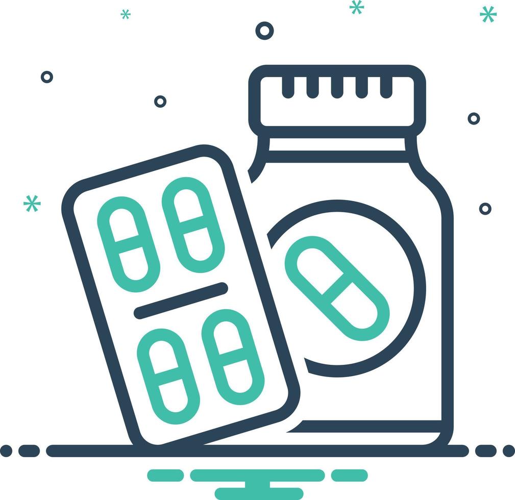 Mix icon for medication pills vector