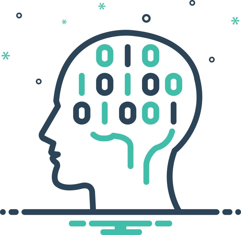 Mix icon for binary mind vector