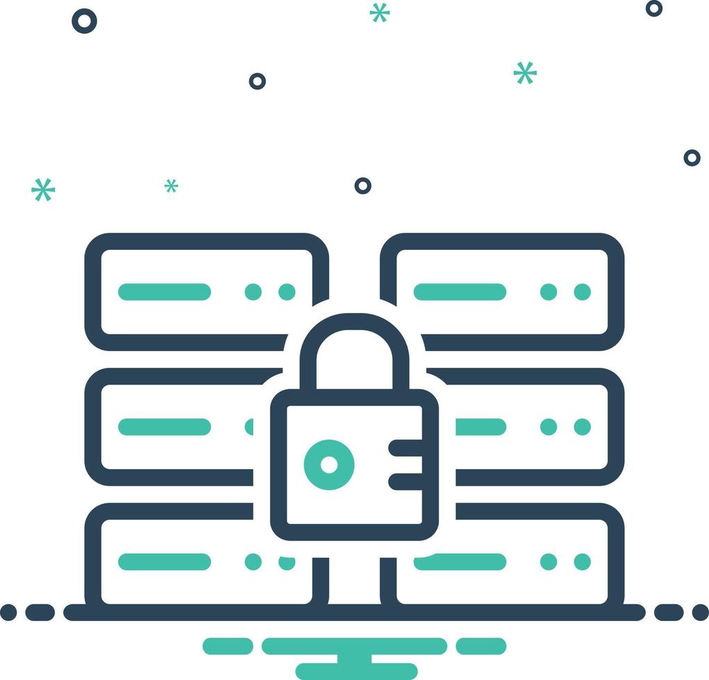 Mix icon for secure database vector
