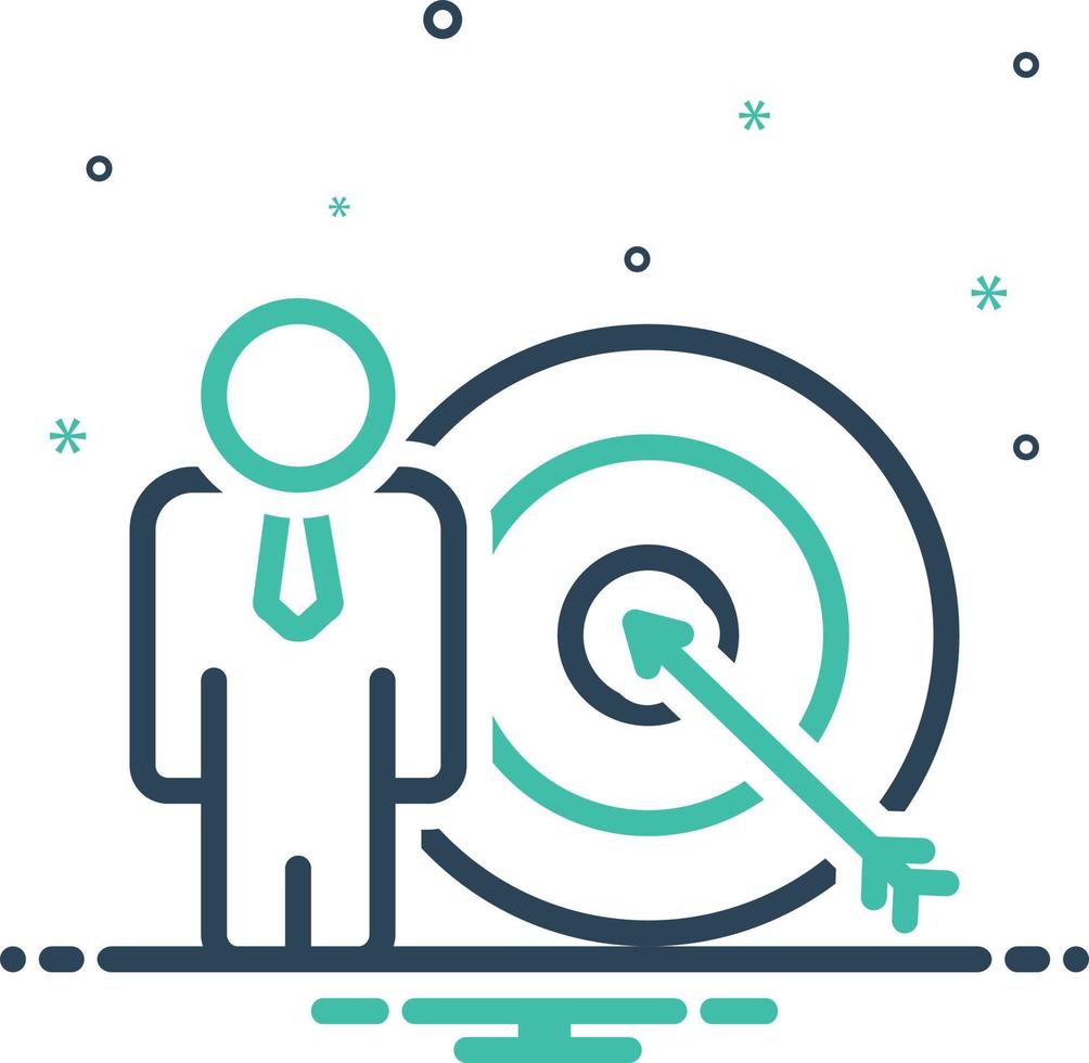 Mix icon for goals achieve vector