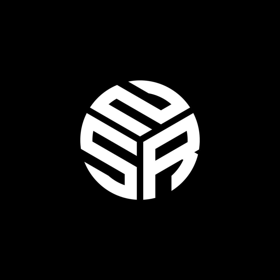 NSR letter logo design on black background. NSR creative initials letter logo concept. NSR letter design. vector