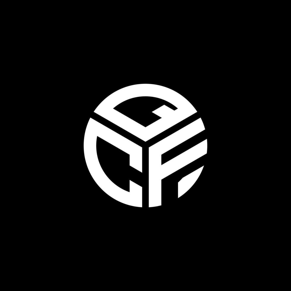 QCF letter logo design on black background. QCF creative initials letter logo concept. QCF letter design. vector