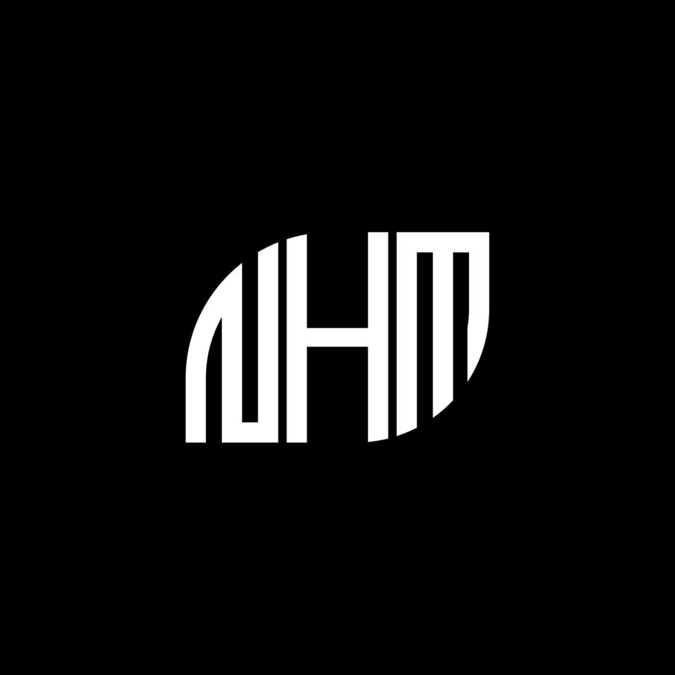 diseño de logotipo de letra nhm sobre fondo negro. concepto de logotipo de letra de iniciales creativas de nhm. diseño de letras nhm. vector