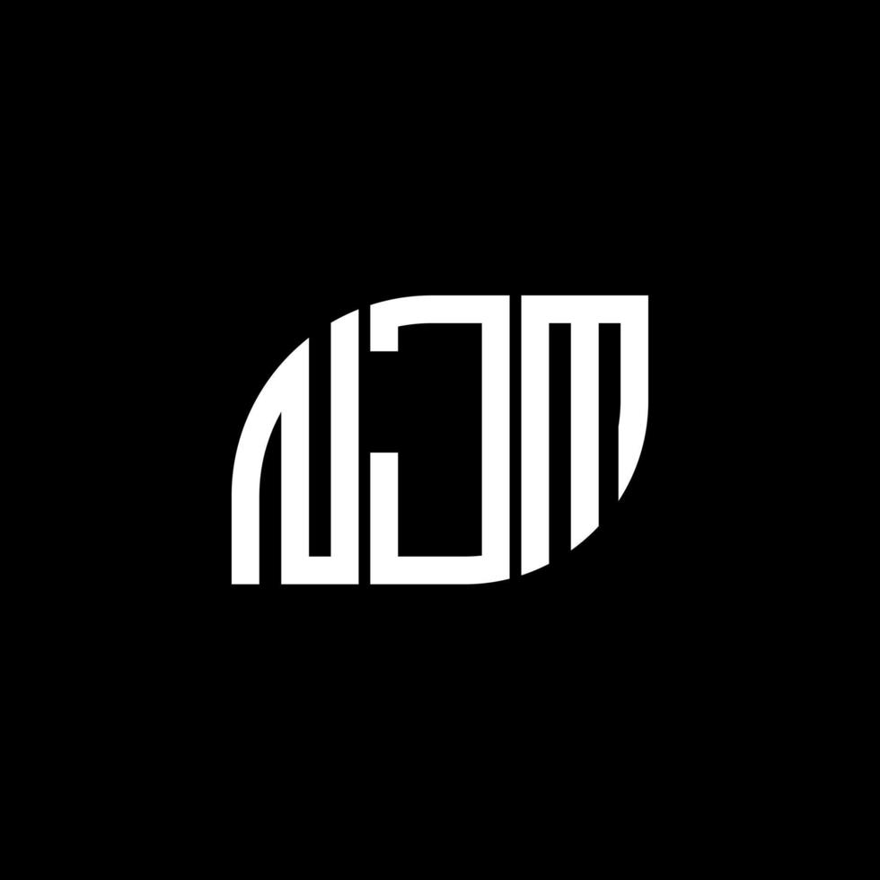 NJM letter logo design on BLACK background. NJM creative initials letter logo concept. NJM letter design. vector