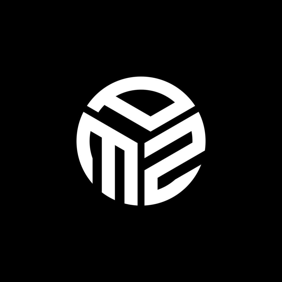 diseño de logotipo de letra pmz sobre fondo negro. concepto de logotipo de letra de iniciales creativas pmz. diseño de letras pmz. vector