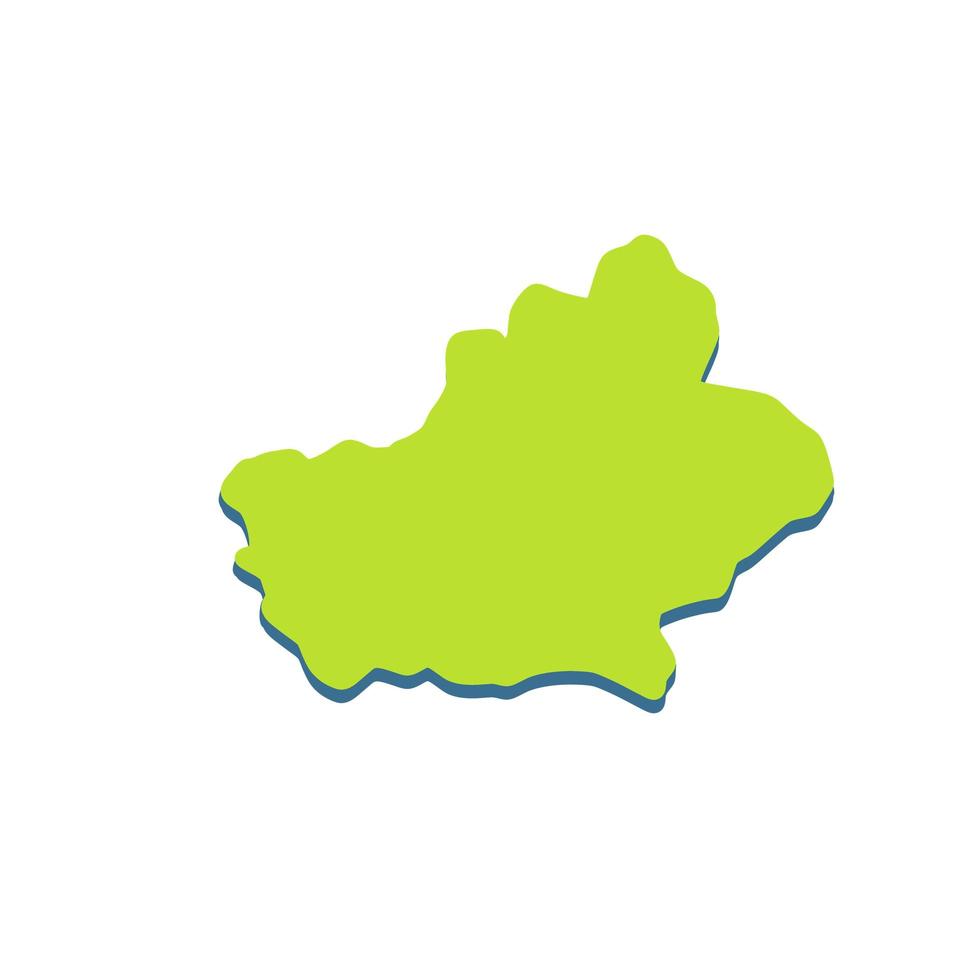 Map Of Xinjiang. Chinese province. vector