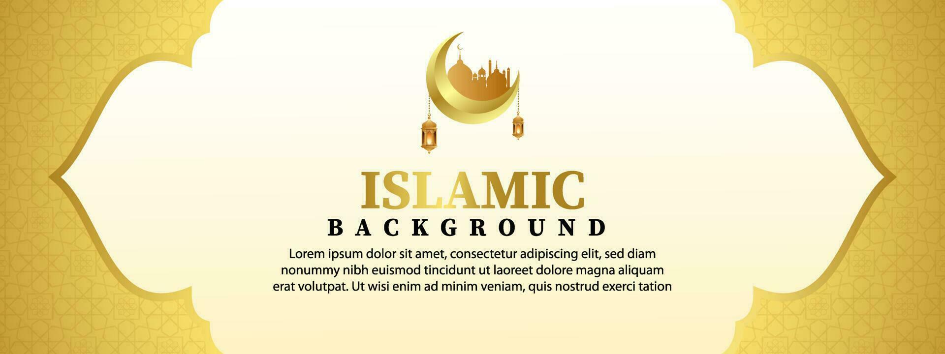 Islamic Banner With Gold Ornament vector