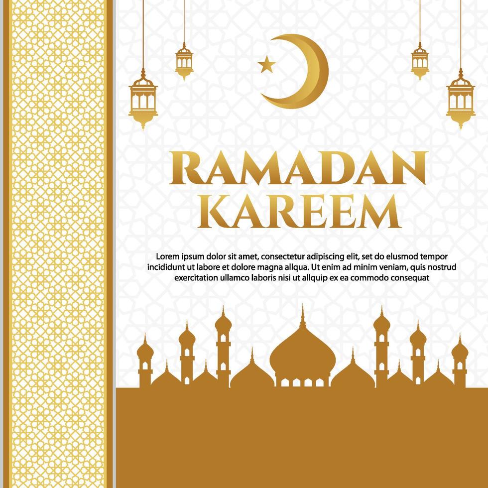 tarjeta de felicitación de Ramadán Kareem vector